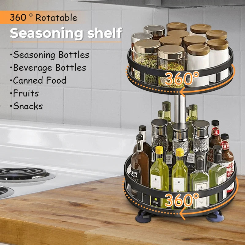 360° Rotation Spice Rack Organizer