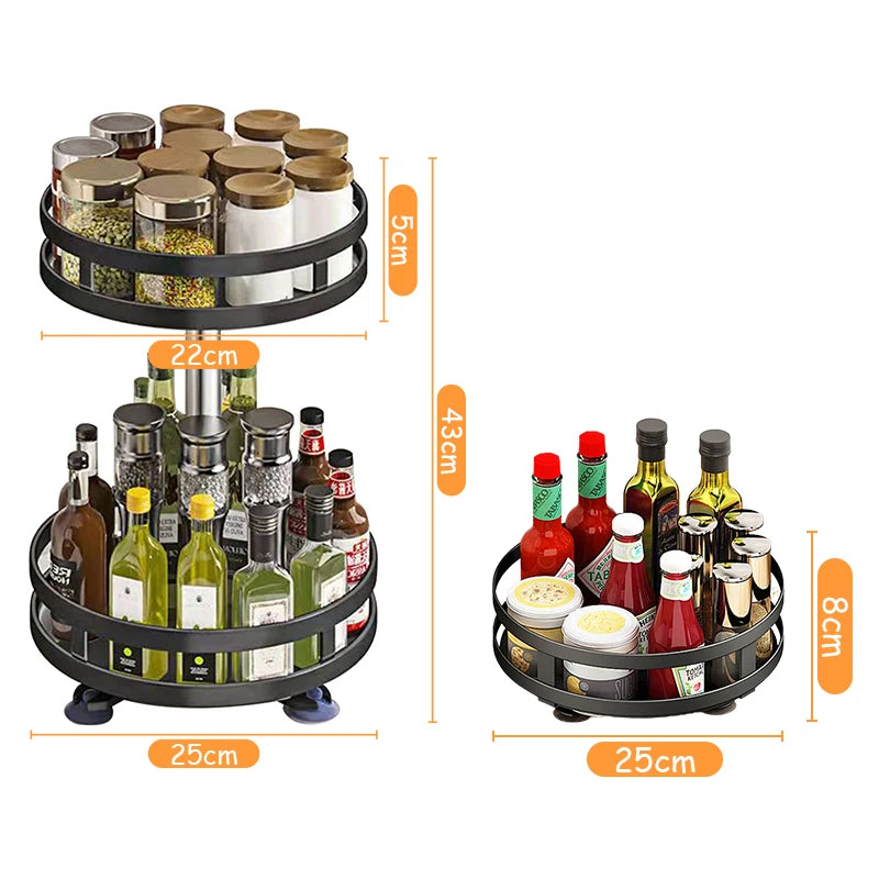 360° Rotation Spice Rack Organizer