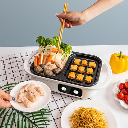 2-in-1 Non-Stick Shabu Pot Griddle